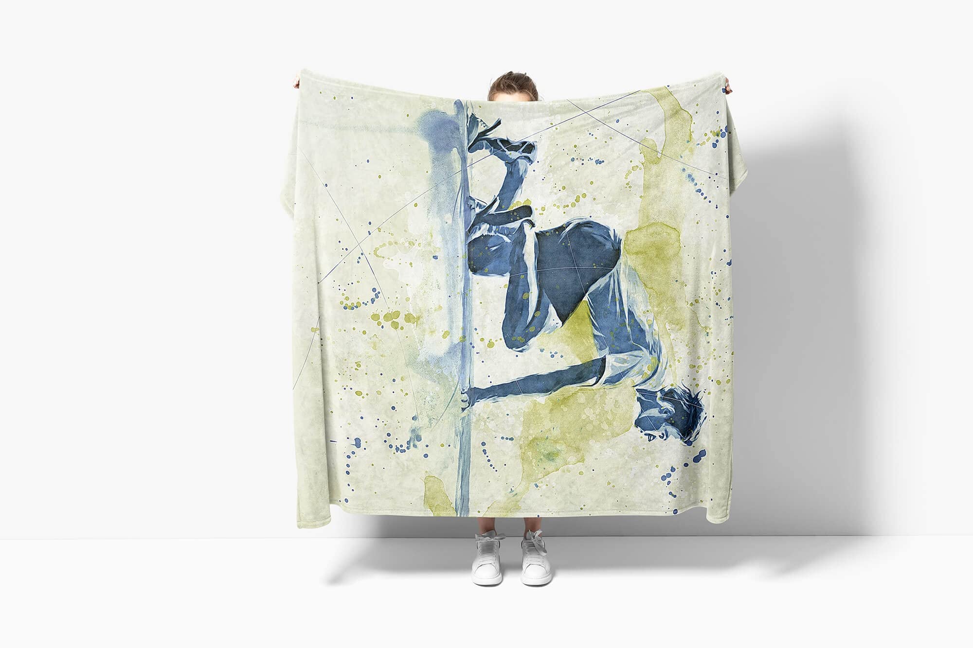 SplashArt Sport Handtuch Strandhandtuch Saunatuch Kuscheldecke Kunstvoll Running Sporthan Größe 180 x 130 cm (Tagesdecke - Sherpa Flies)