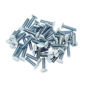 50pcs Wallplate Screws Replacement Wall Plate Mounting Screws White 14mm(1/2