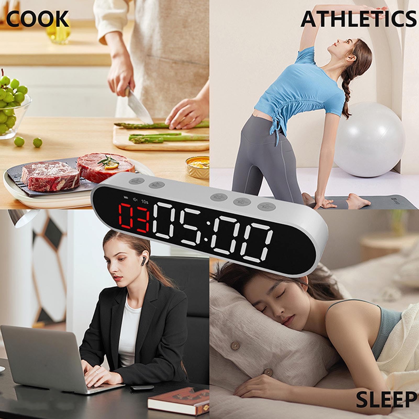 Domary Timer Fitness a Intervalli, Cronometro Facile da Usare, Timer di Allenamento Telecomandato per Palestra di Casa, 6,69x1,57x0,94 Pollici