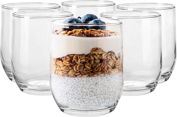 Glasmark KROSNO 1992 Dessertgläser 6er Set 280 ml Aus Glas Eisbecher Gläser Eisschalen Dessertschalen Spülmaschinenfest