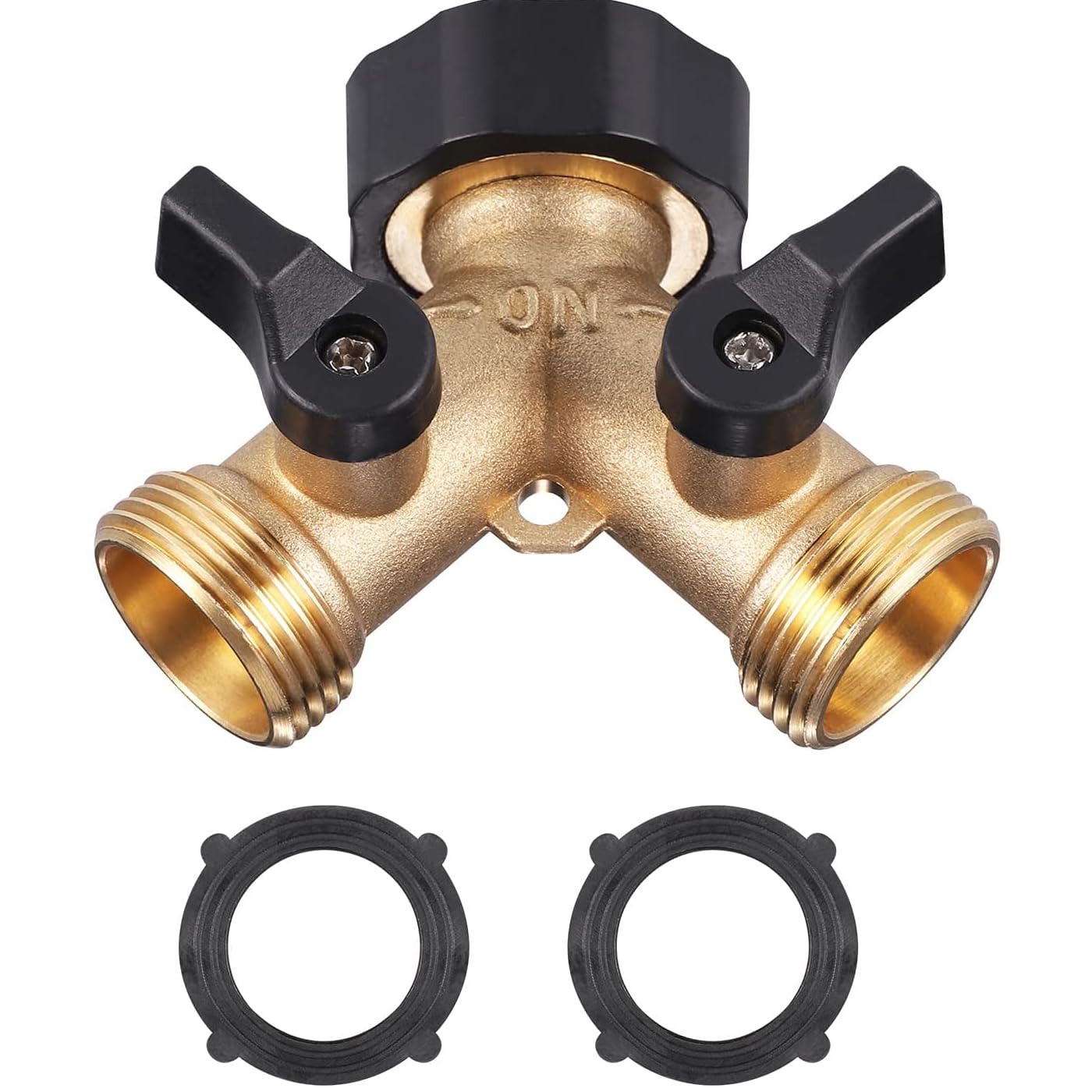 Westspark Hose Splitter 2 Way, 3/4" Y Valve Garden Hose Connector Brass
