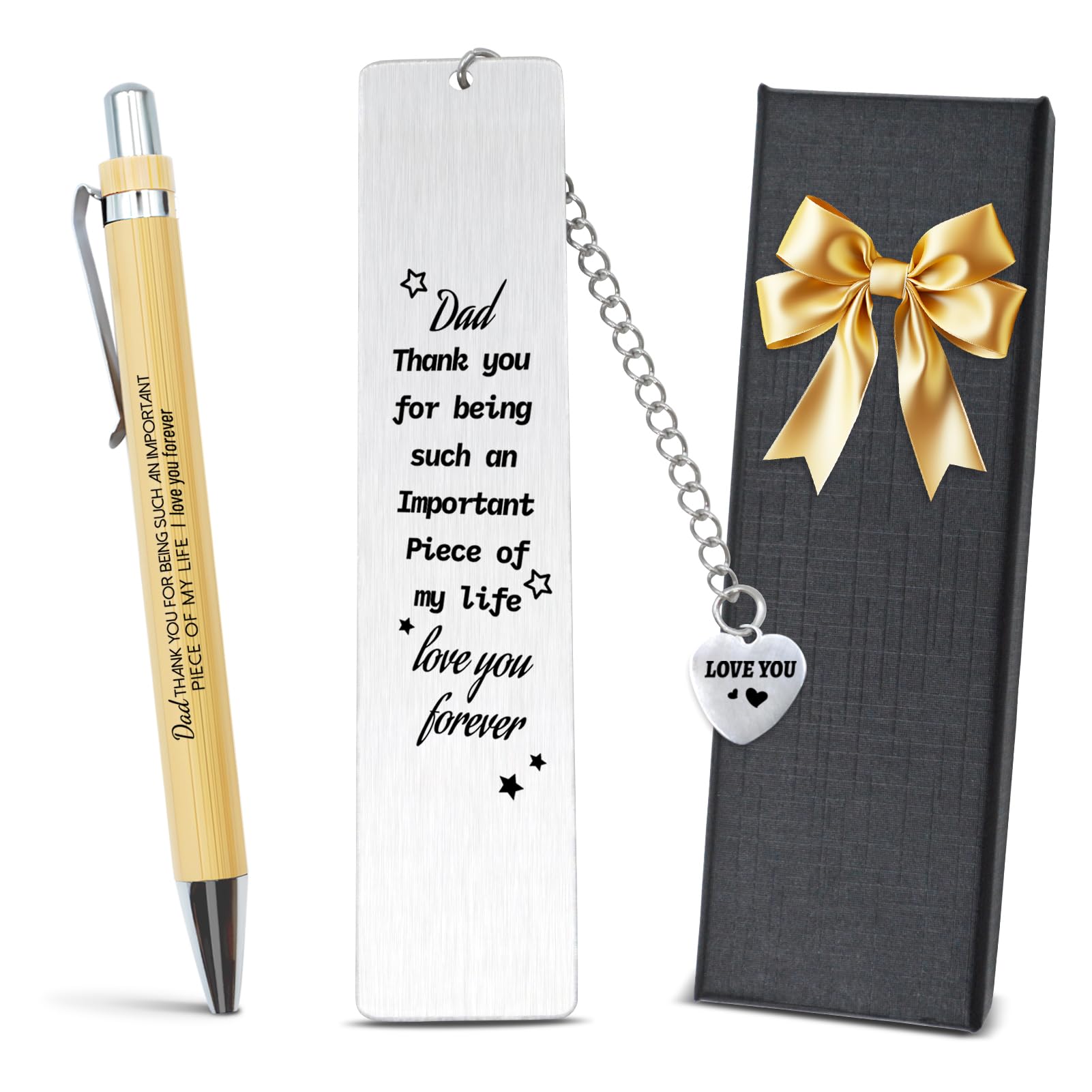 Photo 1 of **2 PACK** Tarevaniwa Inspirational Bookmark Set with Pen - Motivational Pen & Metal Bookmarks for Men, Dad Gifts for Birthday, Father's Day, Christmas