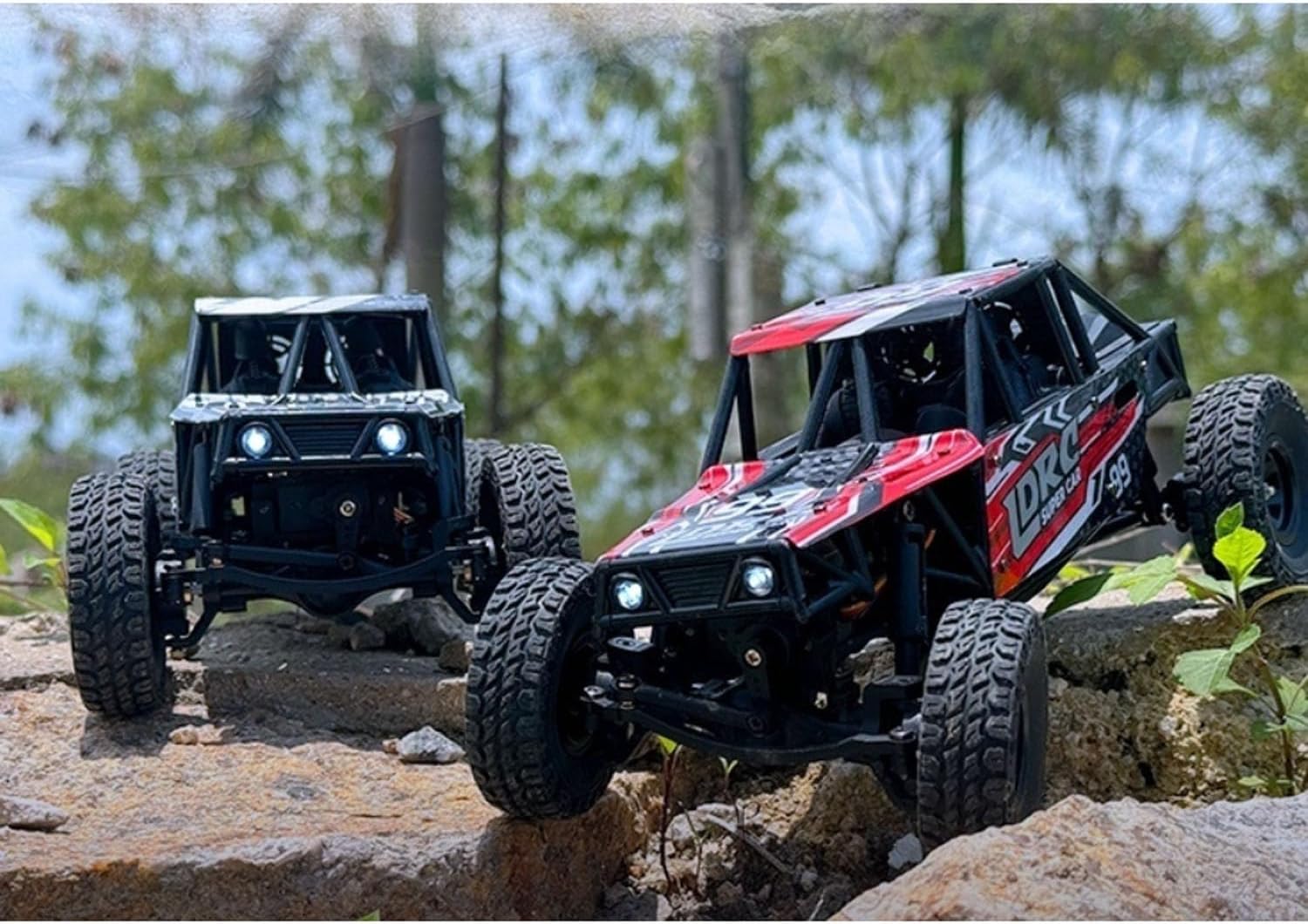 US in Stock, LDRC Ld18499 1/18 2.4G RC Climbing Car 4 * 4 Remote Control Vehicle 280 Brushed Motor Esc Ready to Go Battery Servo USB Charge Hobby Grade Model for Adult(Blue)