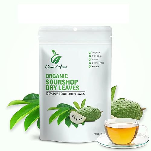 200 hojas naturales de guanábana, seleccionadas a mano, bien limpias, 100% puras y frescas para el té