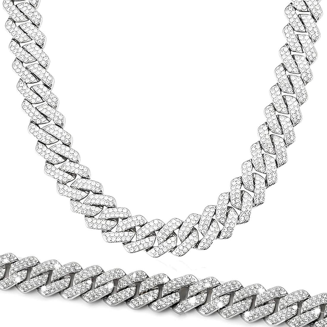 Men'S Necklaces Cuban Rap Hip Hop Chain 50 Cm Stainless Steel Collana Cubana Collana Uomo
