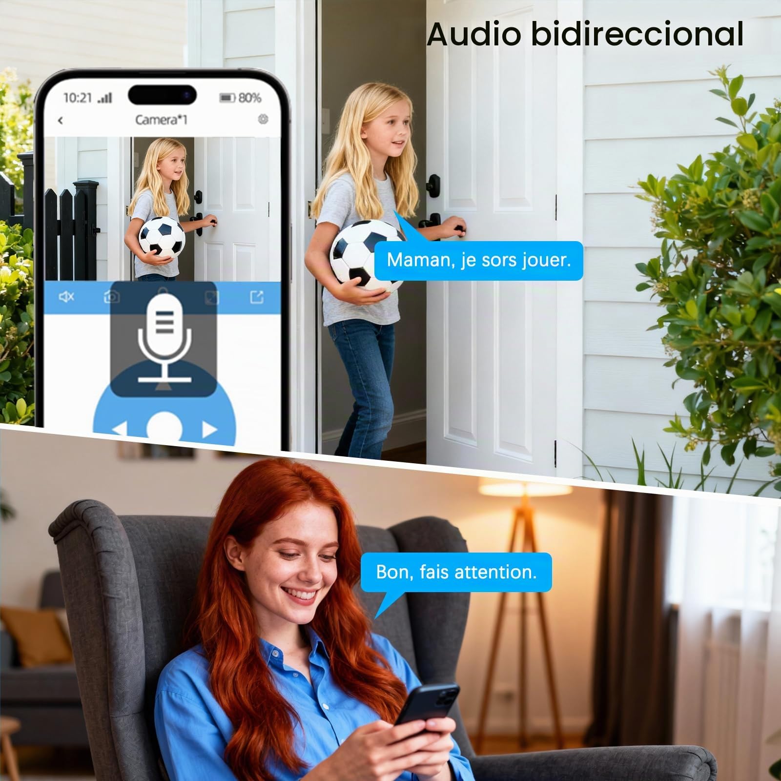 4K cámara de vigilancia WiFi Exterior sin Hilos,4 CAM-Kit con estación de hogar/Almacenamiento Local 32G/cámara Solar,Seguridad en casa PTZ a 360 °,Visión, Audio bidireccional, Monitoreo automático