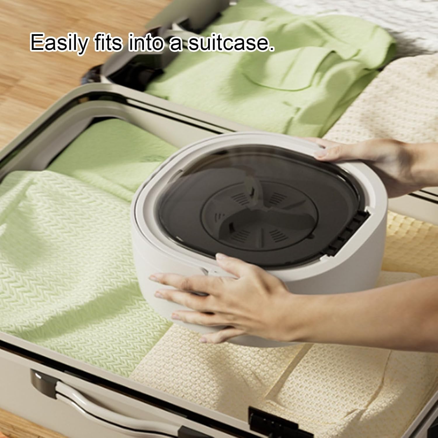 Portable Mini Washing Machine - Foldable Washer with Spin Basket, Automatic Drainage, Ideal for Apartments, Dorms & Hotels (US Plug) - Compact Laundry Solution