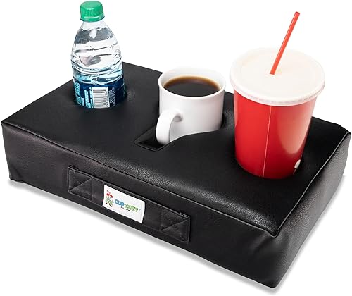 Cup Cozy Pillow (piel sintética negra) *Como se ve en la televisión* el mejor portavasos del mundo. Mantén las bebidas cerca y evita derrames. Úsalo disponible en Yaxa Colombia