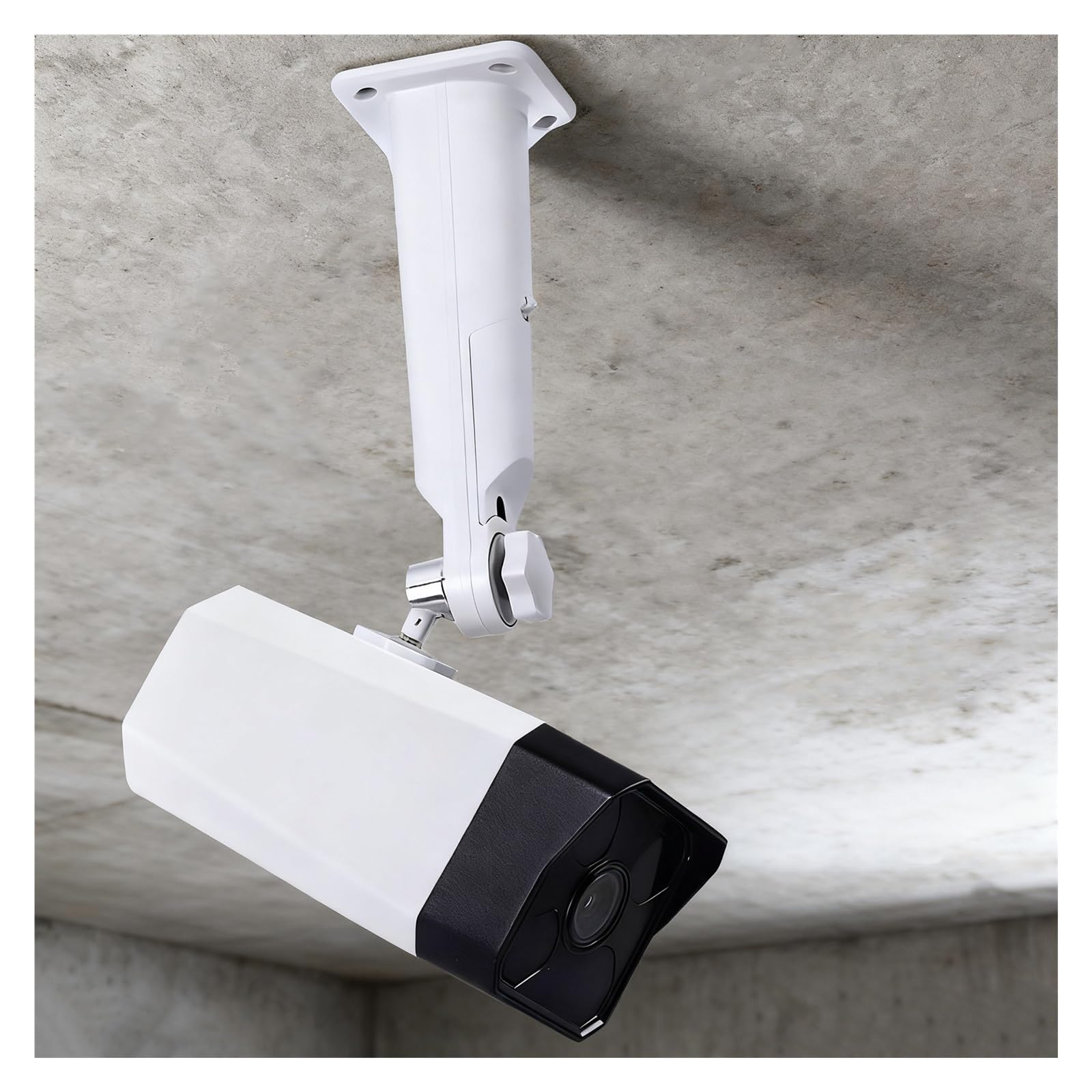 Support caméra de surveillance extérieure métallique 15 cm avec fixation murale et poteau