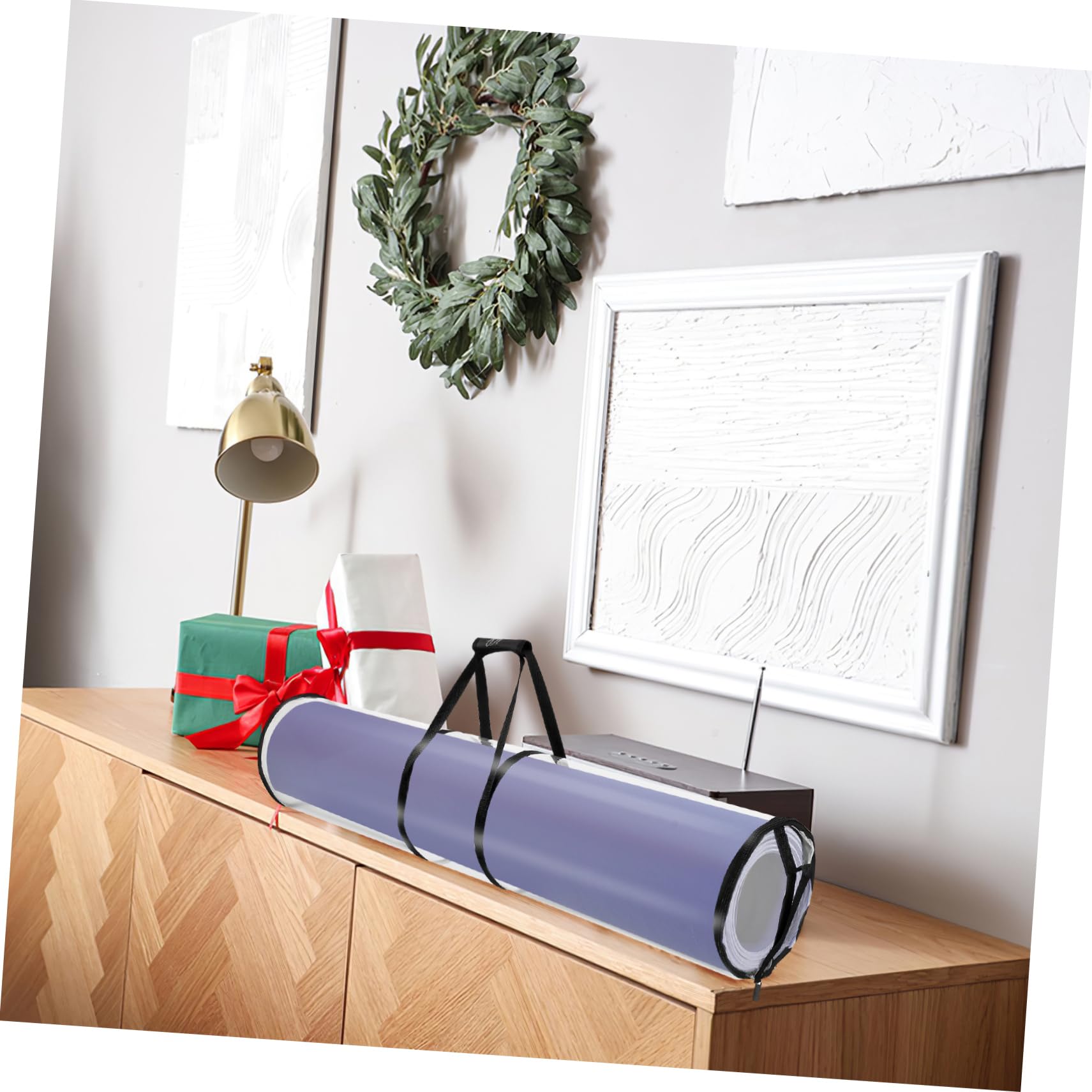 Aufbewahrungsbeutel für Geschenkpapierrollen 2 Stück Pvc Schwarz