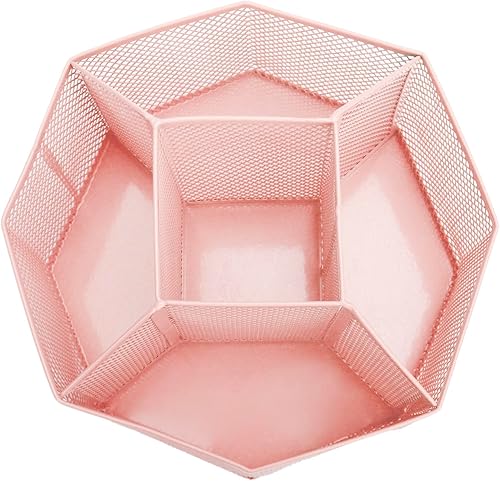 Miniatura 9 de Annova Organizador de escritorio de malla giratorio con 5 compartimentos, soporte giratorio para caramelosbolígrafos, oficina, suministros de arte,