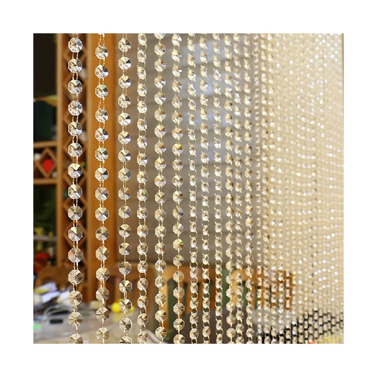 Rideau de Perles Rideau de Porte en Perles Cristal Luxe, 1 pièce, 1M, diviseur, décoration la Maison, Rideau fenêtre Salon pour Porte de Balcon