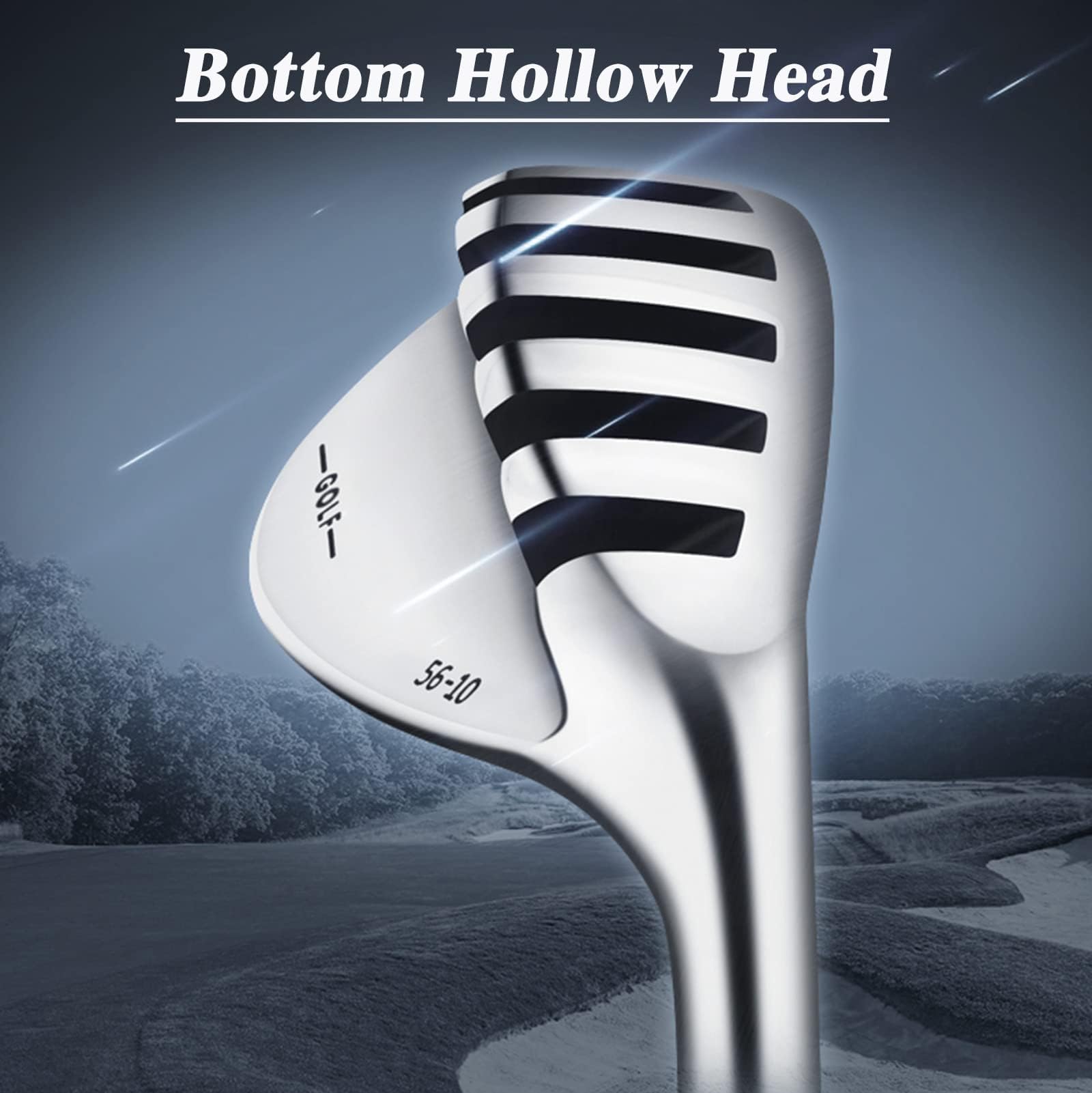 Wedges de Golf de 56/60 Grados, Wedges de Arena para Palos de Golf, fácil Control de Distancia, diseño Hueco Tallado y Base ensanchada.，60 Degree