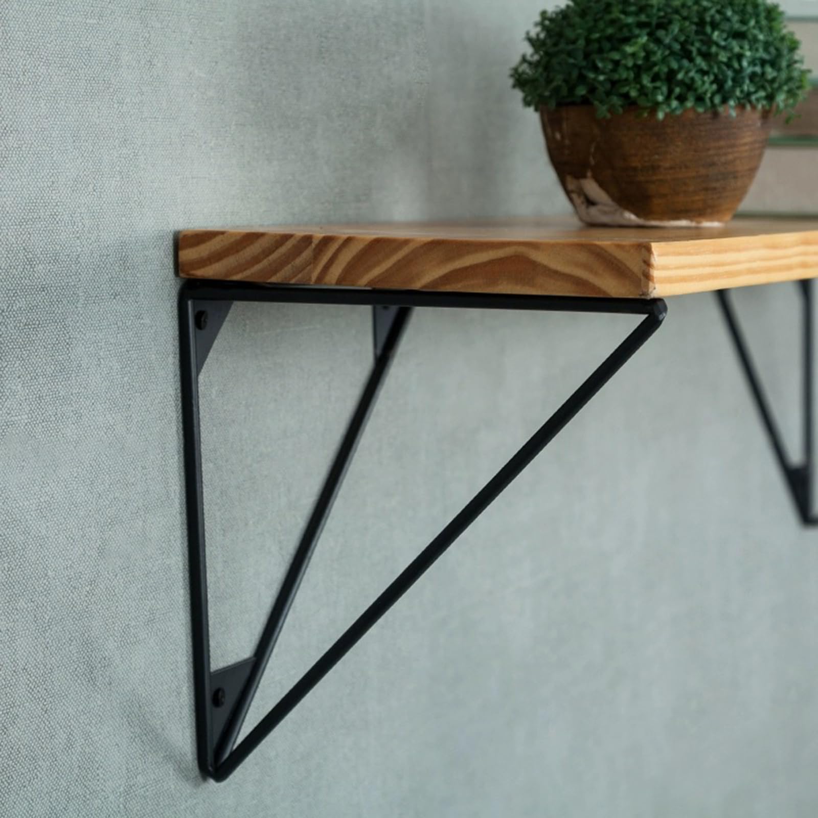 2 Pz Staffe per Mensole Galleggiante Supporti per Mensole a Parete Triangolari,Reggimensola in Metallo,Supporti per Scaffali per Studio,Cucina,Ufficio,Camera,con Viti,Nero (25cm)