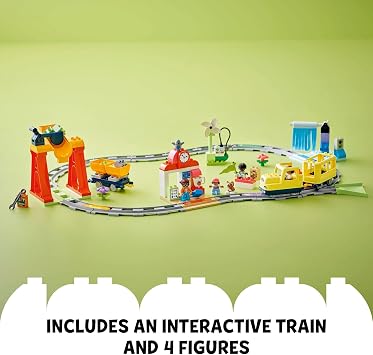 LEGO DUPLO Town Big Interactive Community Train Set - Learning Toddler Train Toy Playset for Boys and Girls, Ages 3+ Gift Idea for Birthdays and Holidays - 10428