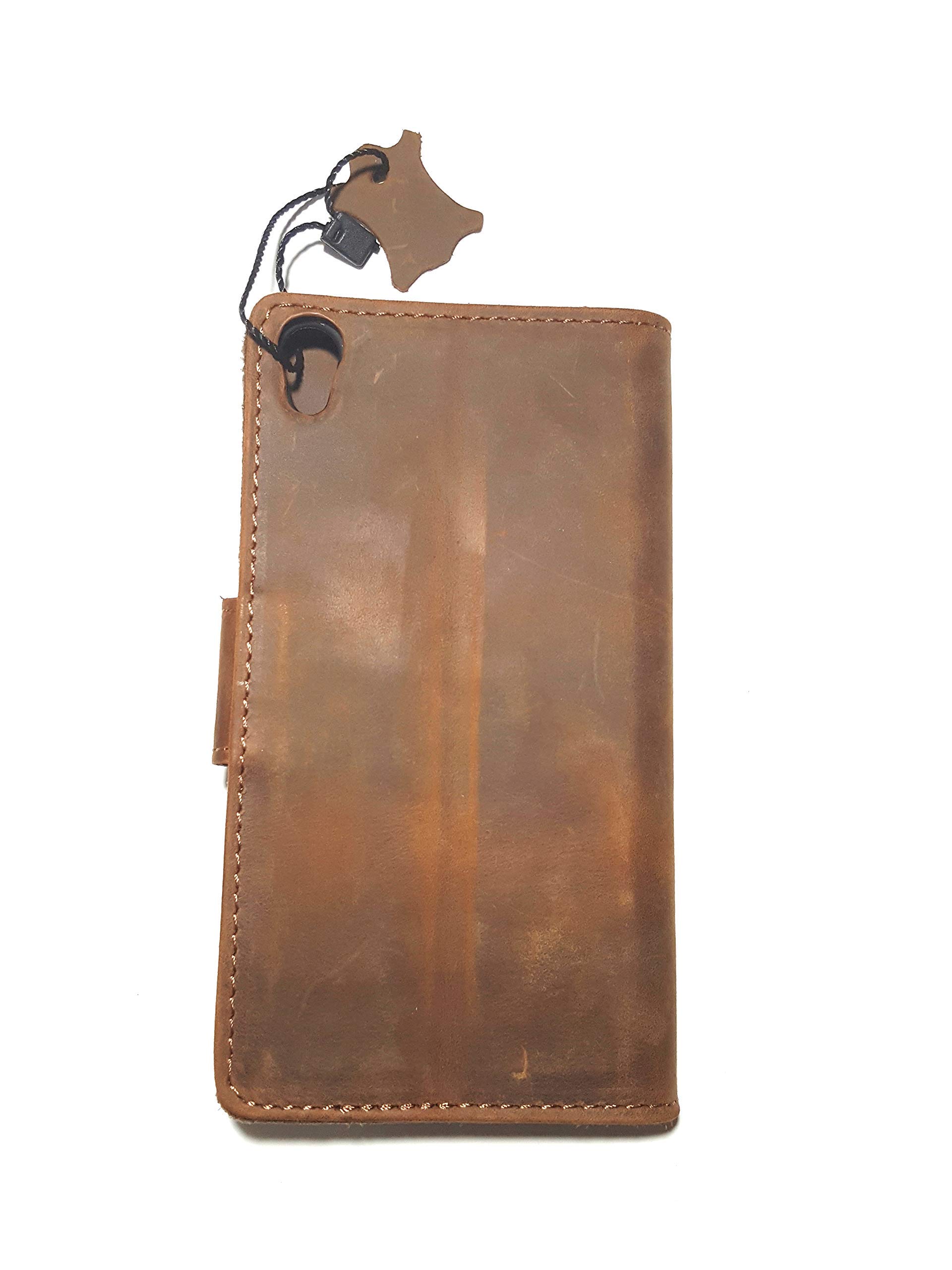 Compatible with Sony Xperia Z5 Genuine Leather Phonecase Wallet Case Brown, Mobile Cover