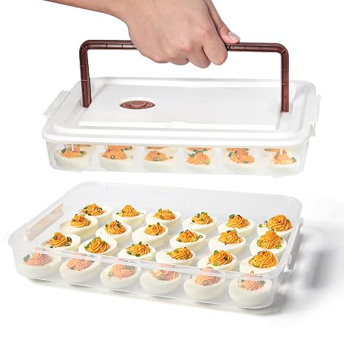 Deviled Egg Containers with Lid, 2 Pack 48-Egg Carrier with