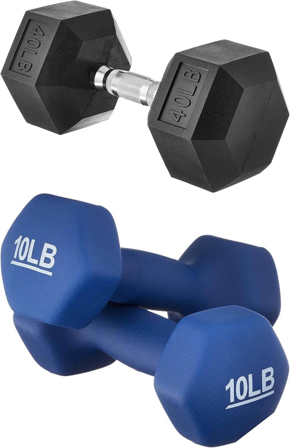 Amazon Basics Rubber Encased Hex Dumbbell Hand Weight