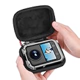 Flymile Protective Carrying Case for DJI Osmo 360 (for Cage and Lens Cap), Storage Small Bag Travel PU Hard Shell Portable Cover Protector With Carabiner & Wrist Strap Camera Accessories