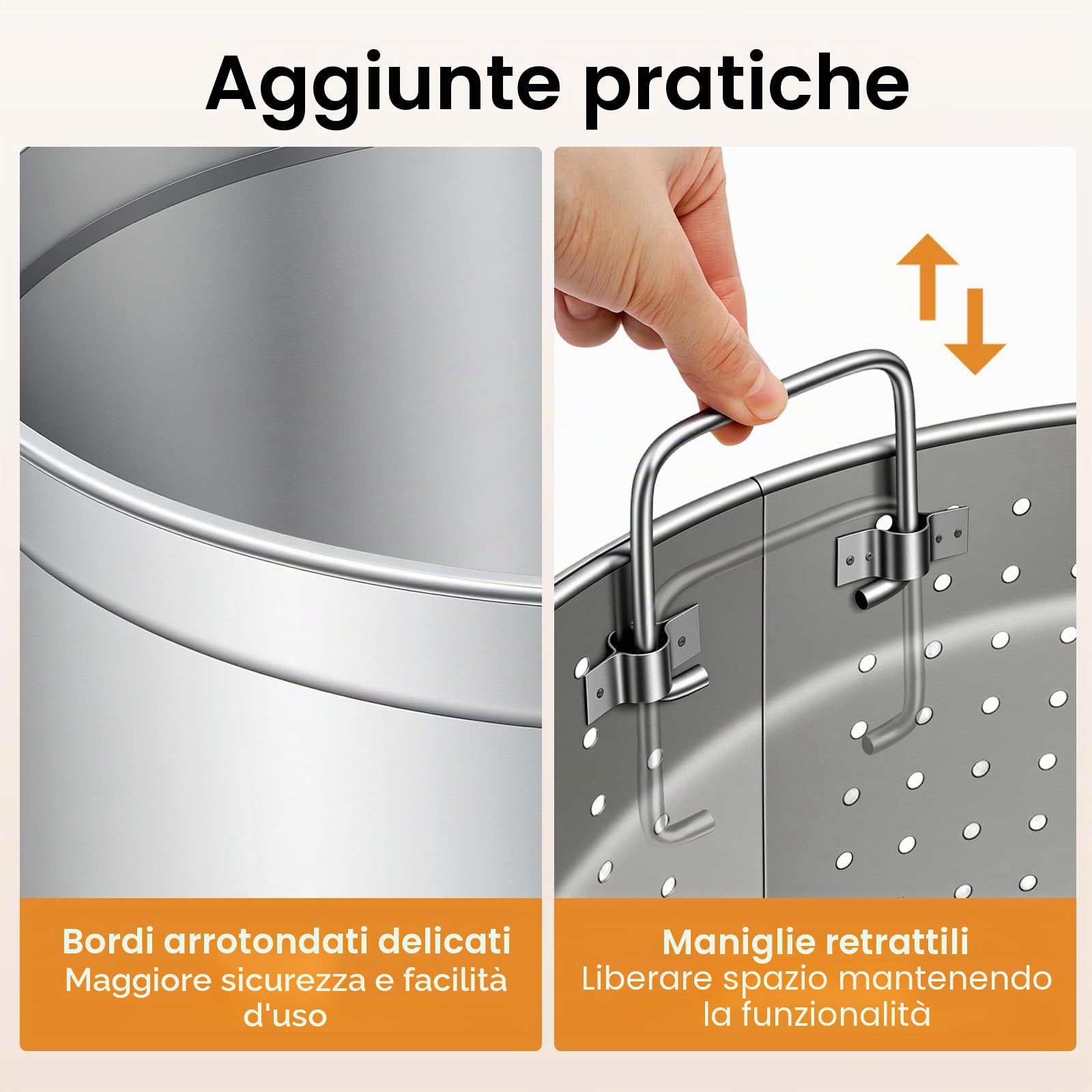 Pentola da 100 l, con coperchio e cestello, in acciaio inox, per fornelli a gas, elettrici, fornelli a induzione, ristoranti, caffetterie, hotel