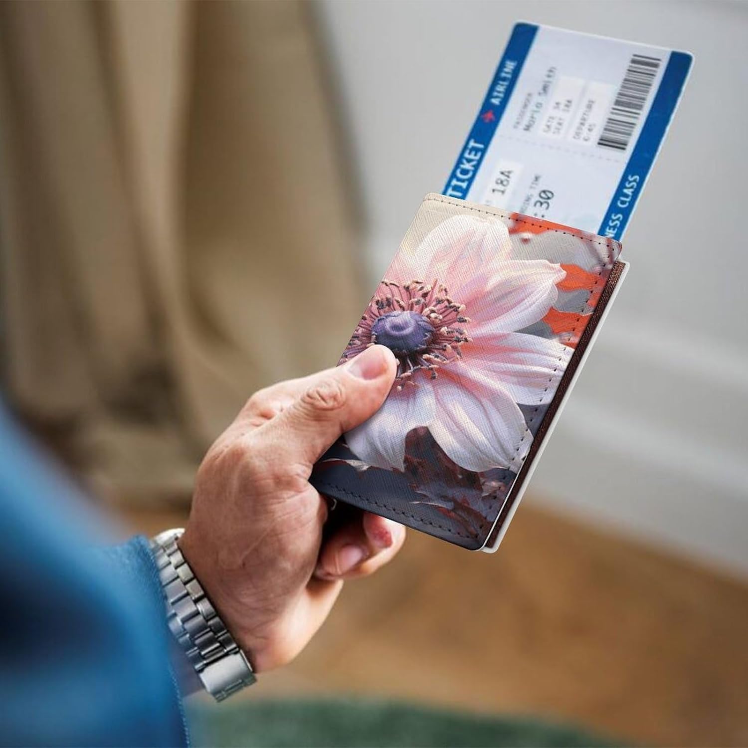 Flower Blossom Passport Holder Portable Passports Cover with Card Slot Passports Protector Passport Wallet