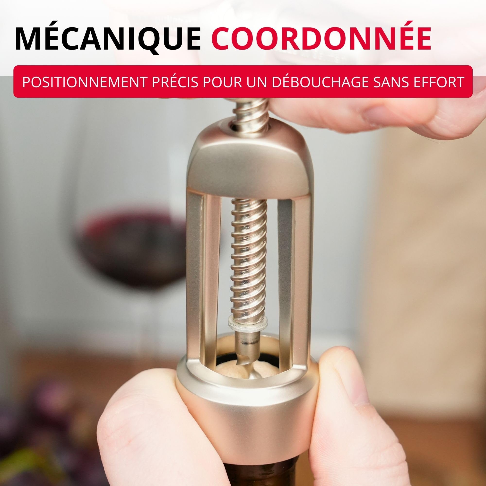 Westmark Tire-bouchon à Cloche avec Extracteur, Monopol Edition, Acier/Fonte de Zinc, Barolo, Effet Mat, 62603380, Argenté