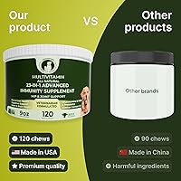 Vista 6 de Multivitamínico 23 en 1 para perros – Masticables suaves con glucosamina, condroitina, MSM, probióticos, arándano, biotina, zinc, aceite de salmón