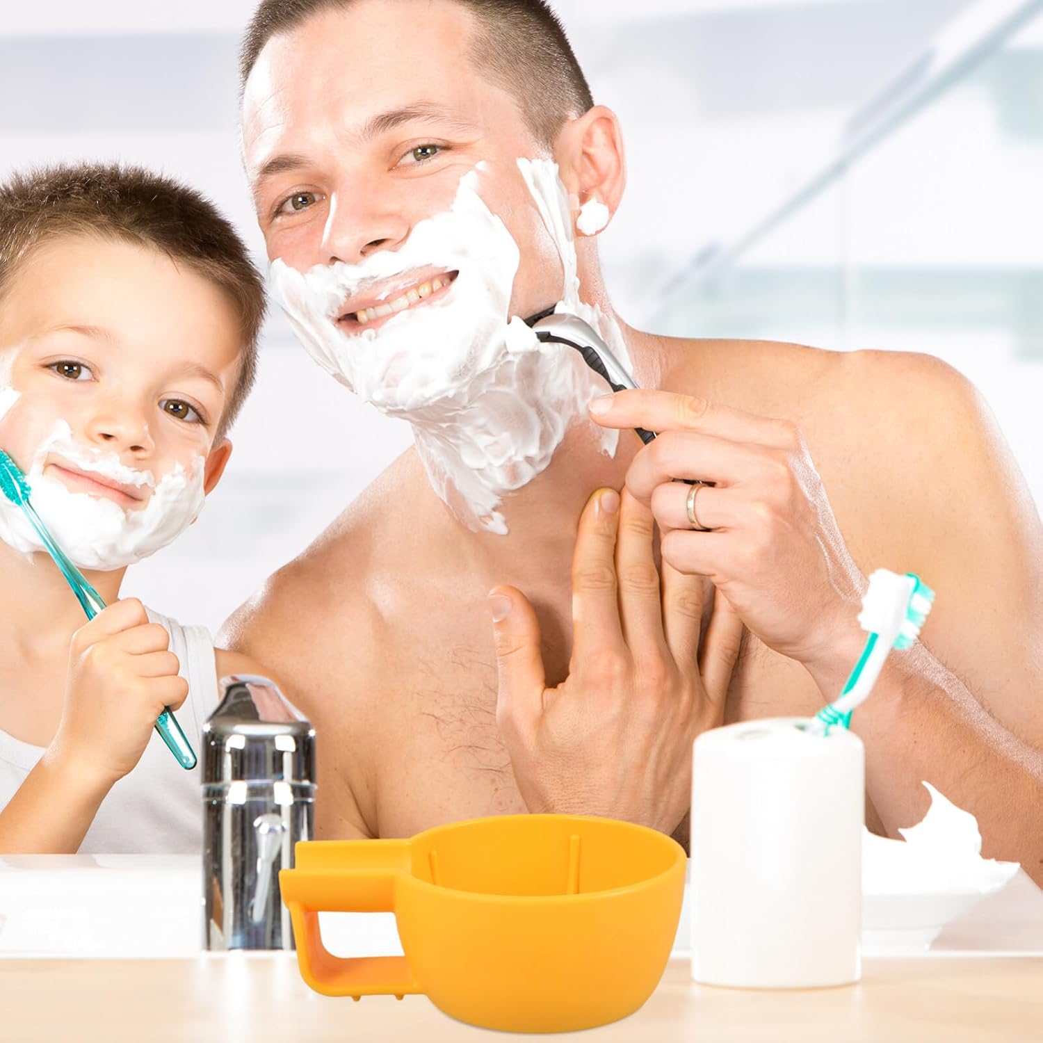 Beavorty Plastic Shaving Bowl, Shaving Cream Bowl, Beard Shave Cup Dish Soap Container for Soap Handheld Bubbles Man