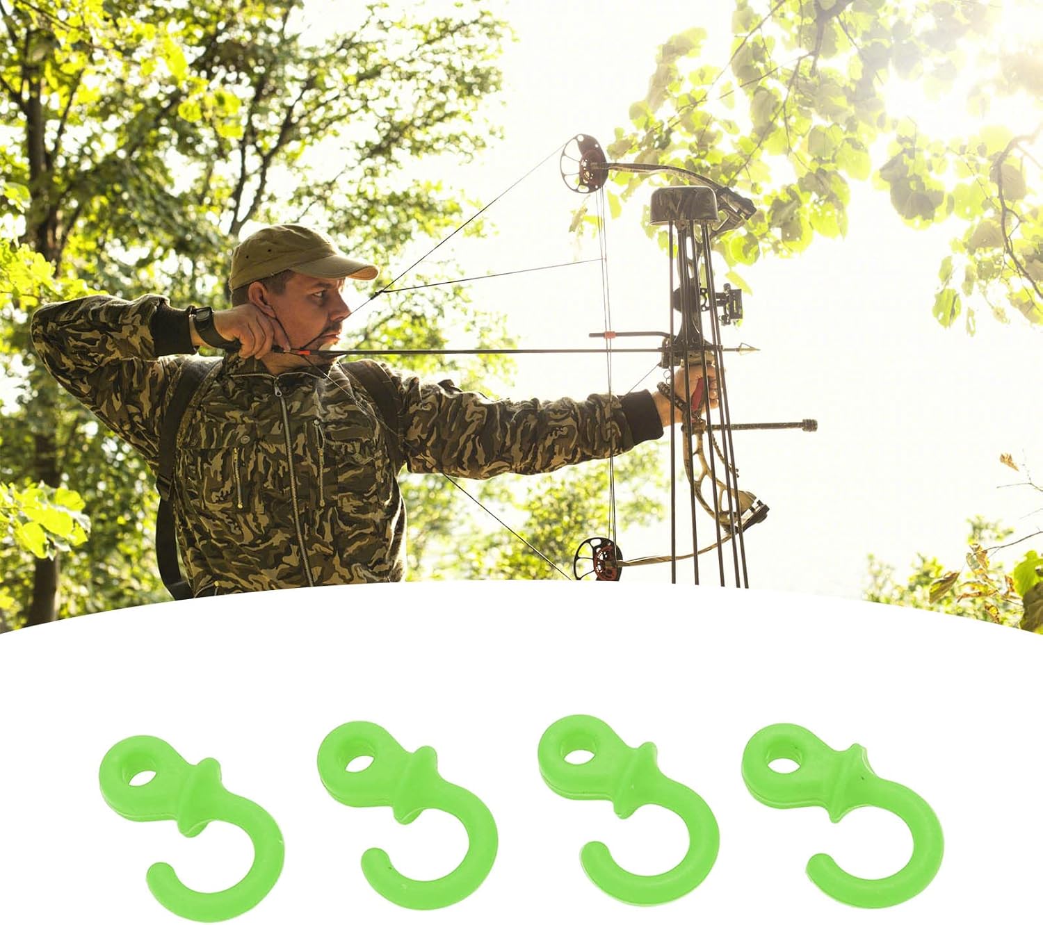 4Pcs Archery Bow String Silencers, Monkey Tail Rubber Compound Bow Vibration Dampeners for Outdoo Training