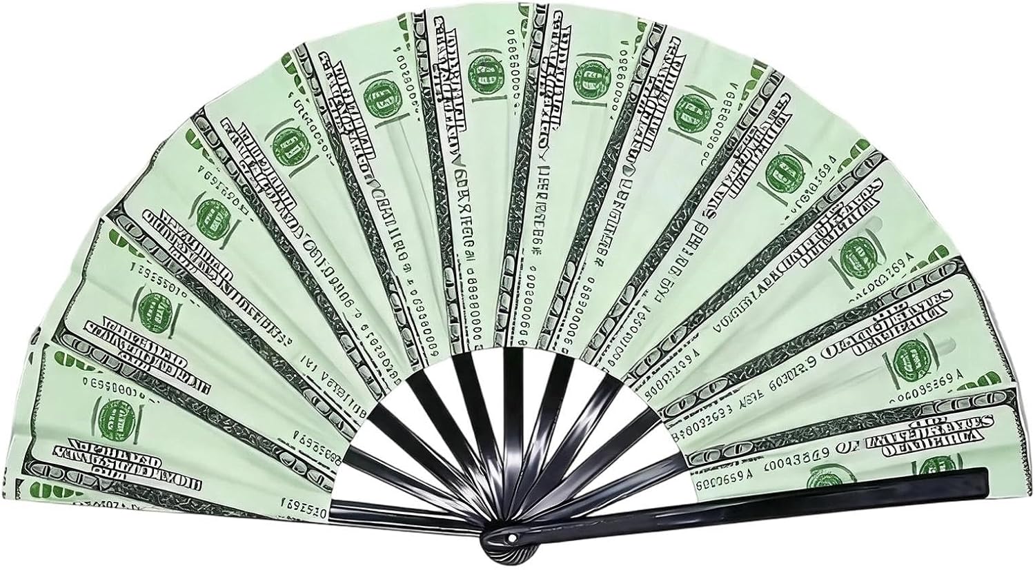 Portable Folding Fan, Dollar Print Design, Lightweight Handheld Accessory