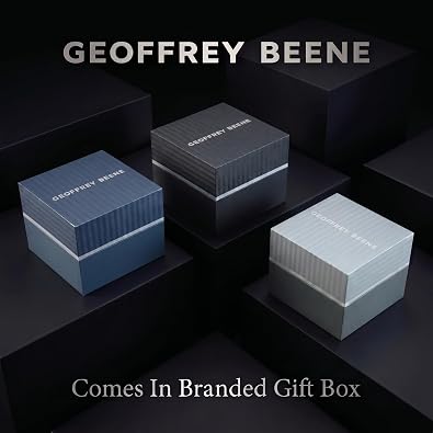 Geoffrey Beene Men's Watch with Genuine Diamond Accent, 40mm Metal Bracelet, Classic Dial, Japanese Quartz Movement, Analog Dress Watch for Men, Gift for Him