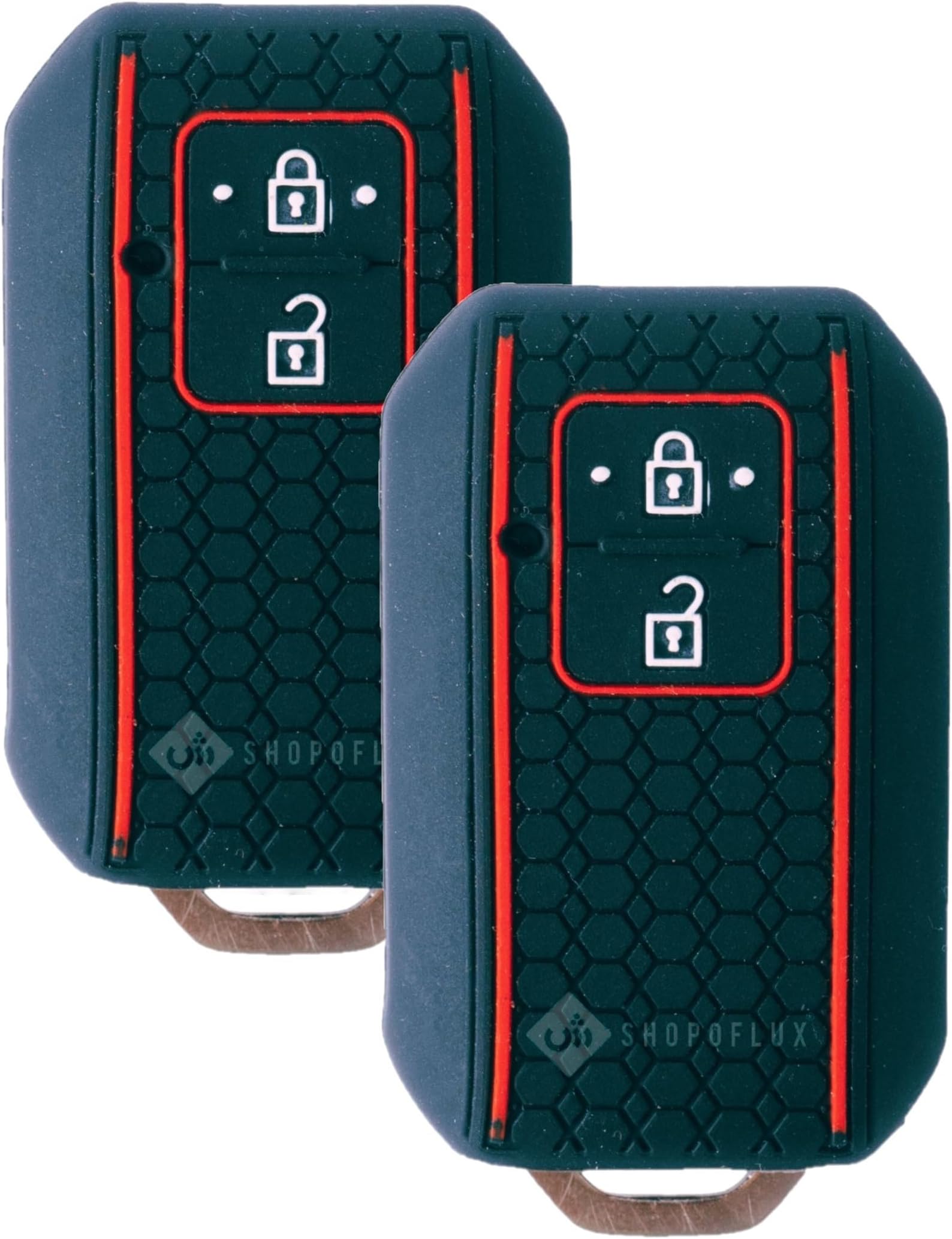SHOPOFLUX Silicone Key Cover Compatible with Baleno, Grand Vitara, XL6, Swift, Brezza, Celerio, Ignis, Ertiga, Dzire, Fronx, Urban Cruiser, Glanza, Hyryder (Pack of 2)