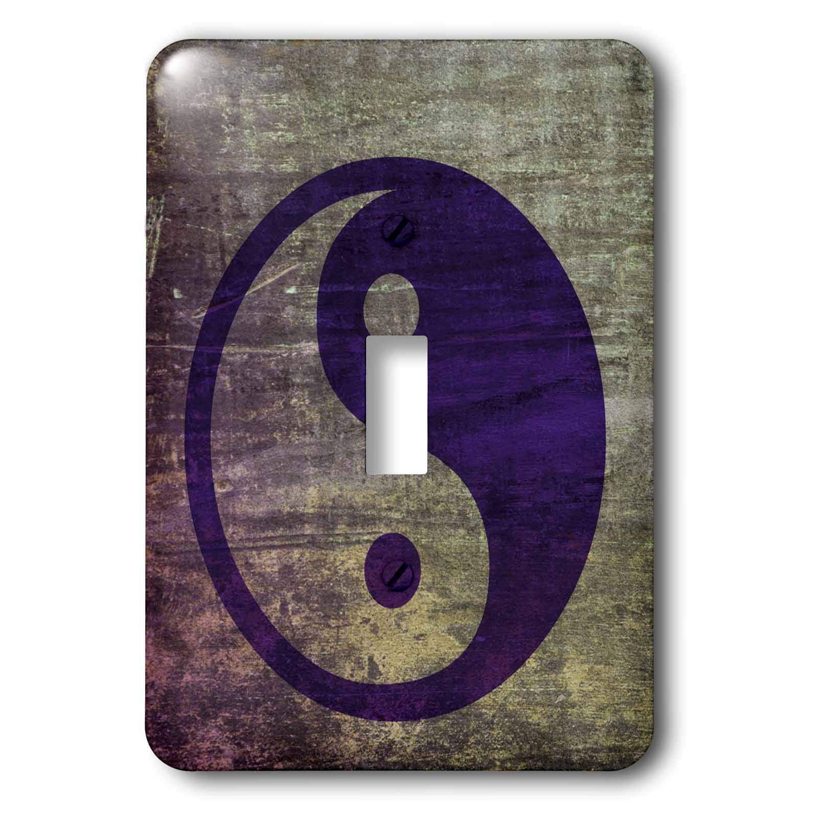 Interrupteur Yin Yang abstrait simple bouton violet 3dRose LSP_38560_1