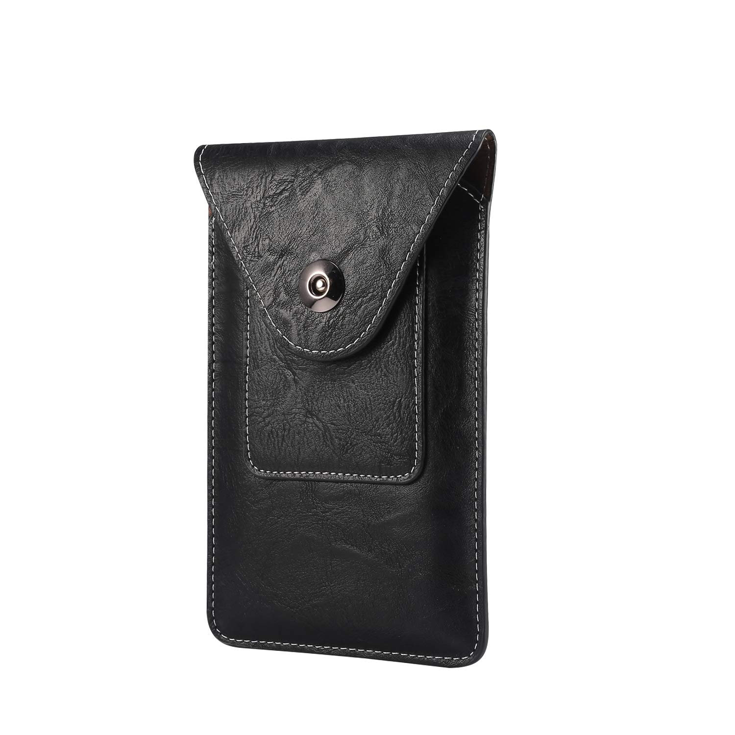 Leather Vertical Smartphone Waist Bag For Men, Large