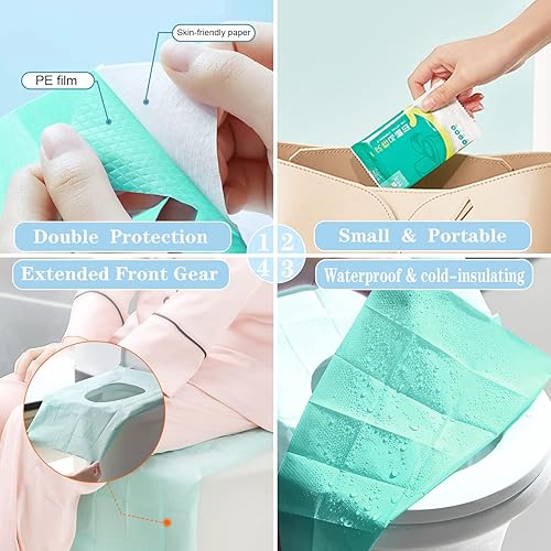 Miniatura 8 de Ditind Fundas de asiento de inodoro desechables, 30 fundas de asiento de inodoro para accesorios de viaje (15.8 x 23.6 pulgadas), fundas de película