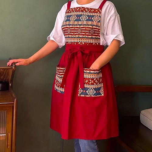 Miniatura 4 de Delantal de trabajo Vintage Florist Pinafore Vestido para cocina de jardín con dos bolsillos