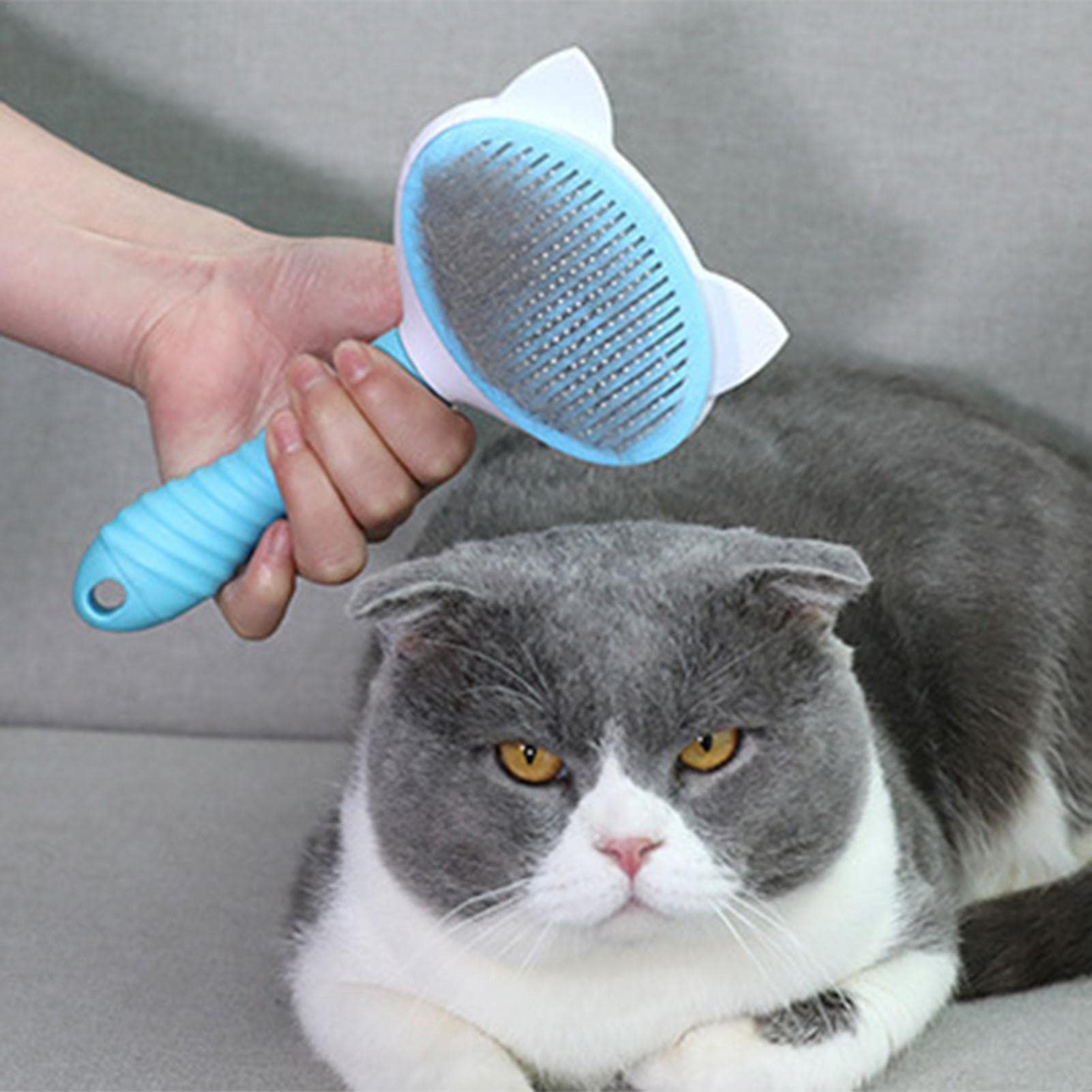 Cepillo desenredador para perros Cepillos para gatos para gatos de interior Cepillo para perros para mudar el cepillo de aseo La herramienta elimina suavemente las alfombrillas sueltas de la capa inte