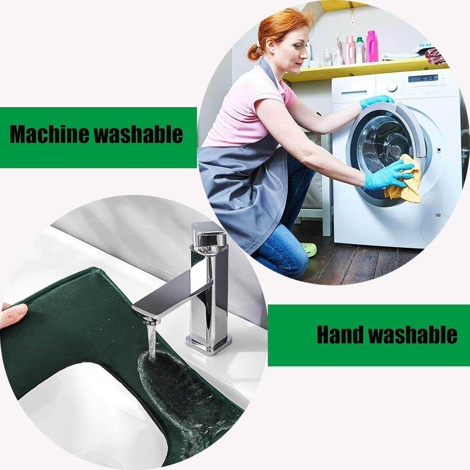 2 Pieces Toilet Seat Cushion Cover with Zipper, Thicker Warmer Washable Bathroom Soft Toilet Seat Cover Pads, Fits Most Size Toilet Lids for Bathroom