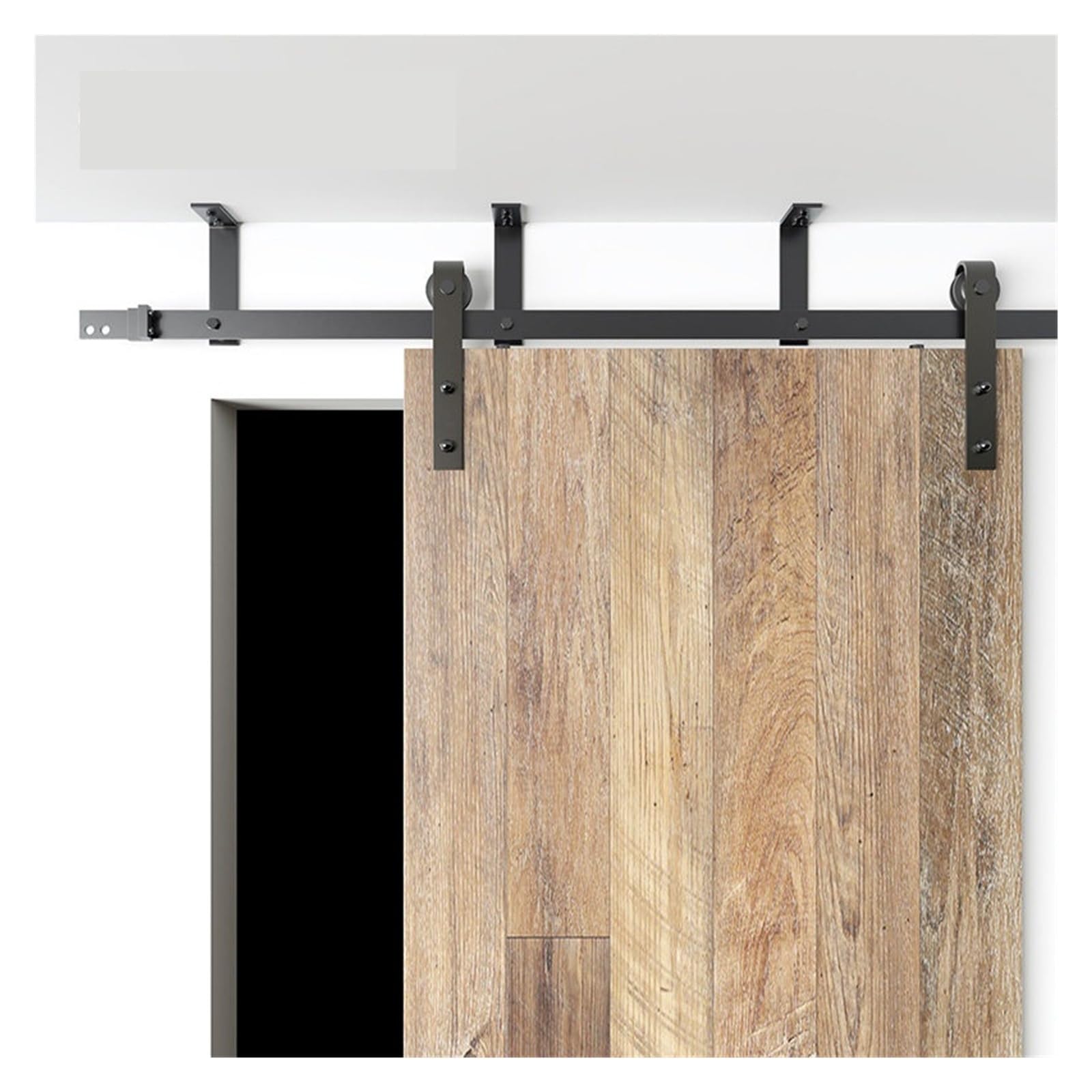 Kit corredizo para puerta de granero, Kit de herrajes for puerta corredera interior, carril colgante for Granero montado en el techo 1,2 m for puertas madera