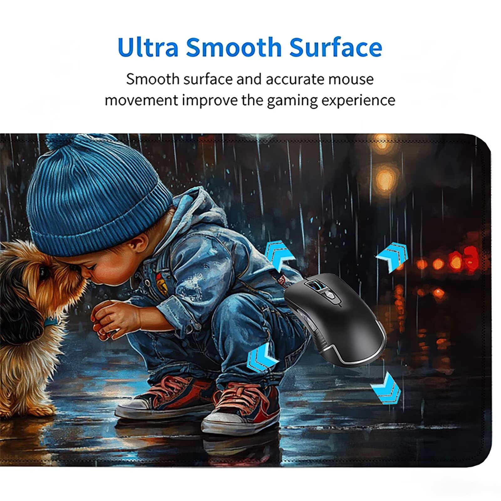 Tappetino Mouse Gaming, 1200x600mm Tappetino Mouse XXL cane 0c0-242 | Mouse Pad Grande, Ottimizzato per i Sensori da Gioco, Migliora Precisione e Velocità, per Mac e PC, ragazzo