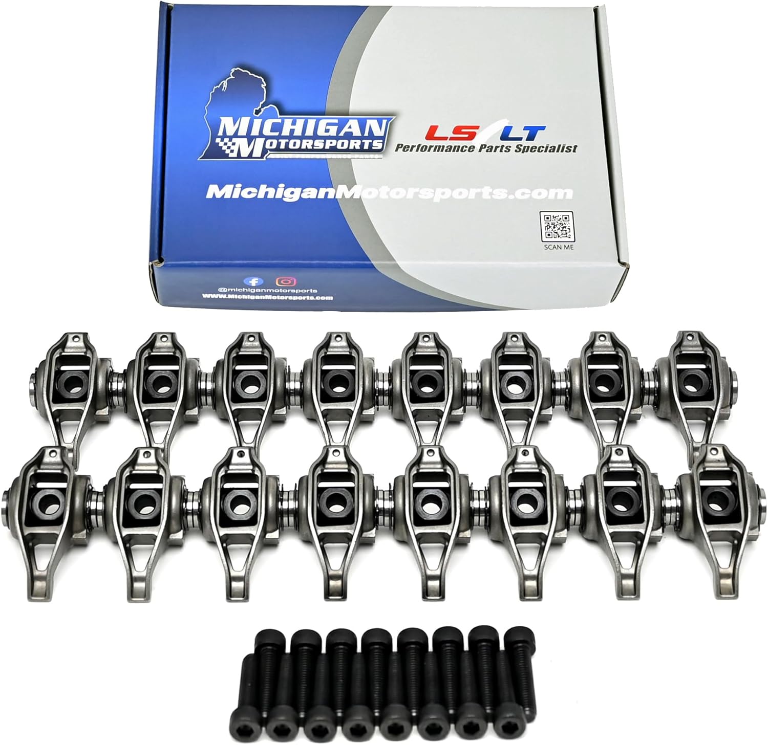 Michigan Motorsports Gen V LT Rocker Arms with Upgraded Trunnions | Fits 2014+ 5.3L 6.2L LT1 LT4 LV3 L83 L86 L82 L84 L87 | Pre Assembled Rocker Arm Kit