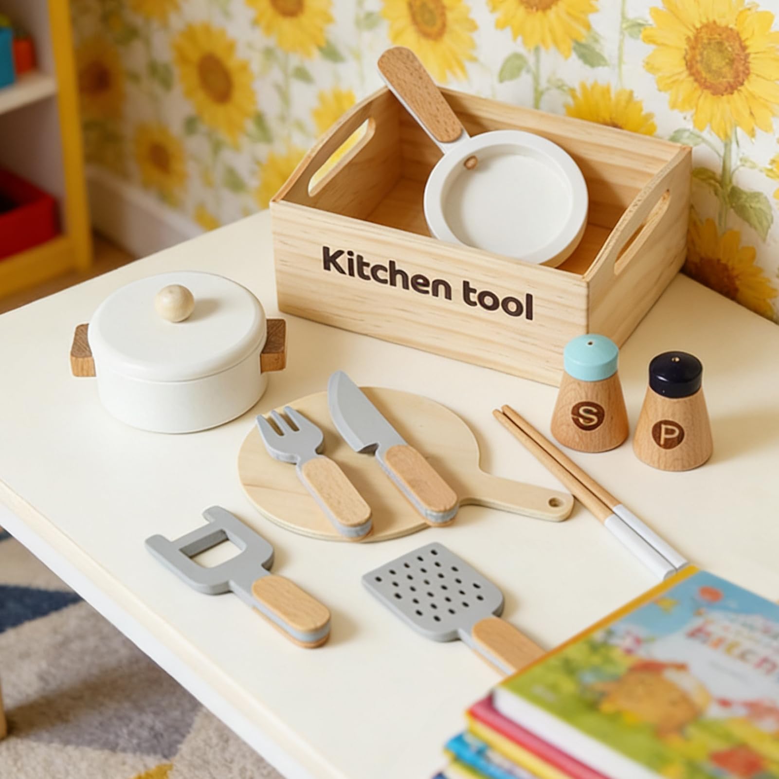 Giocattolo Da Cucina Per Ragazza Set di Legno Realistico Cucina con