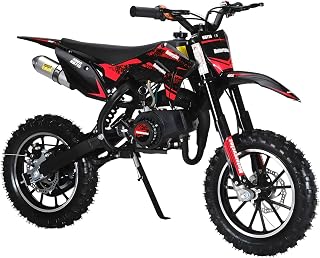 49cc 2-Stroke Pro-Level Kids Dirt Bike | 330LBS Heavy Duty Gas Motorcycle w/Hydraulic Disc Brakes & Suspension | 25MPH Off-Road Beast | CPC Motocross Bike with 3X Durable Alloy Frame