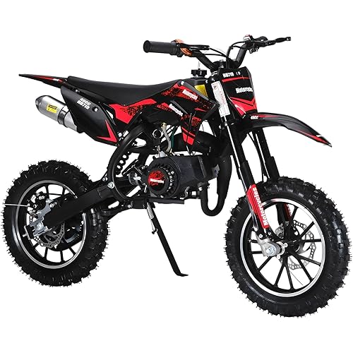 50cc 2-Stroke Pro-Level Kids Dirt Bike | 330LBS Heavy Duty Gas Motorcycle w/Hydraulic Disc Brakes & Suspension | 25MPH Off-Road Beast | CPC Motocross Bike with 3X Durable Alloy Frame