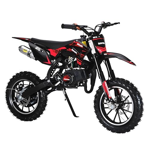 NEREIDS NET 50cc 2-Stroke Pro-Level Kids Dirt Bike | 330LBS Heavy Duty Gas Motorcycle w/Hydraulic Disc Brakes & Suspension | 25MPH Off-Road Beast | CPC Motocross Bike with 3X Durable Alloy Frame
