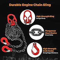 Vista 6 de BEAMNOVA Cadenas de elevación con ganchos ajustadores, 5/16 pulgadas x 10 pies, 7000 libras / 3.18 toneladas, eslingas de cadena para polipasto