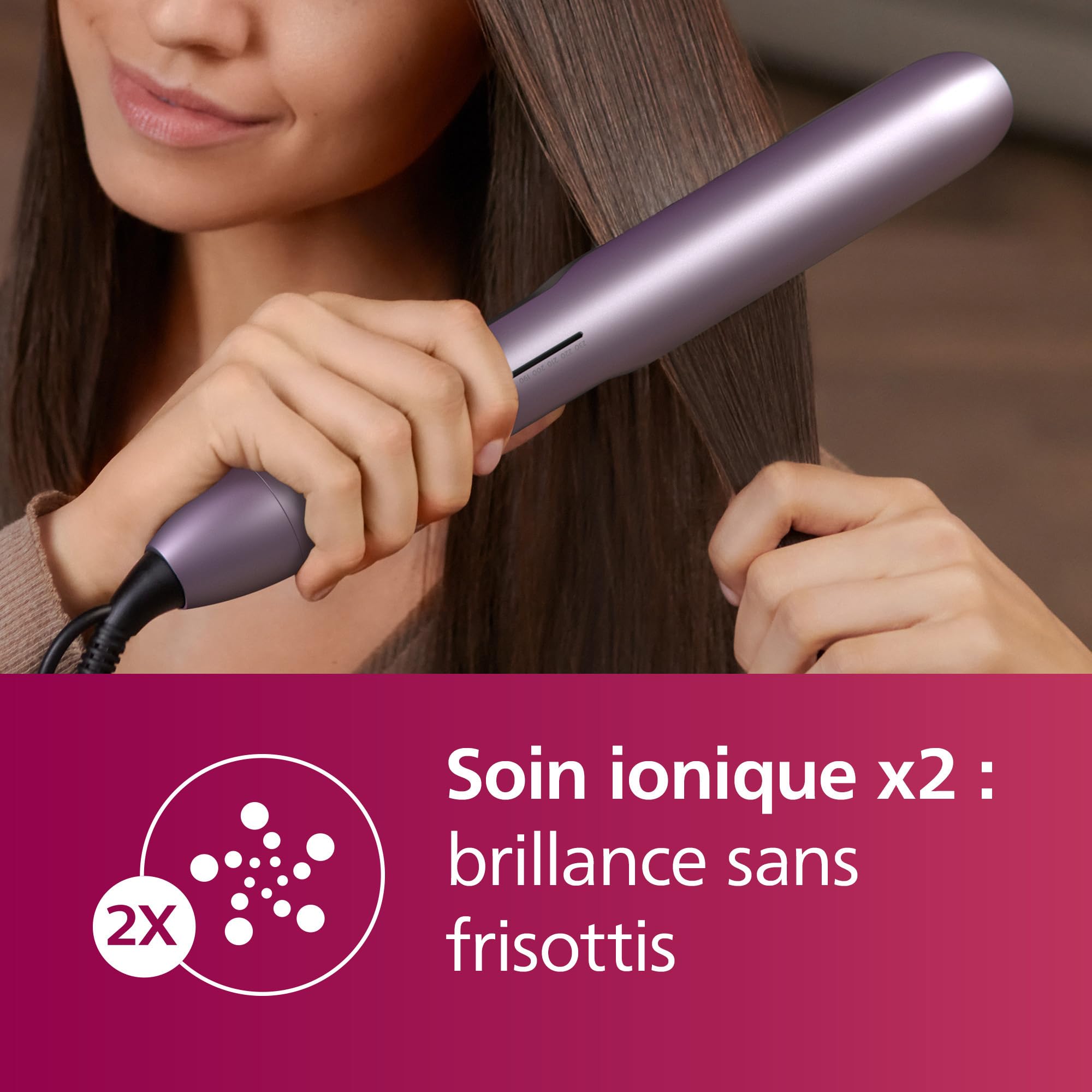 Philips Lisseur série 5000 Céramique avec technologie ThermoShield, mauve [modèle BHS530/00], 47x15mm