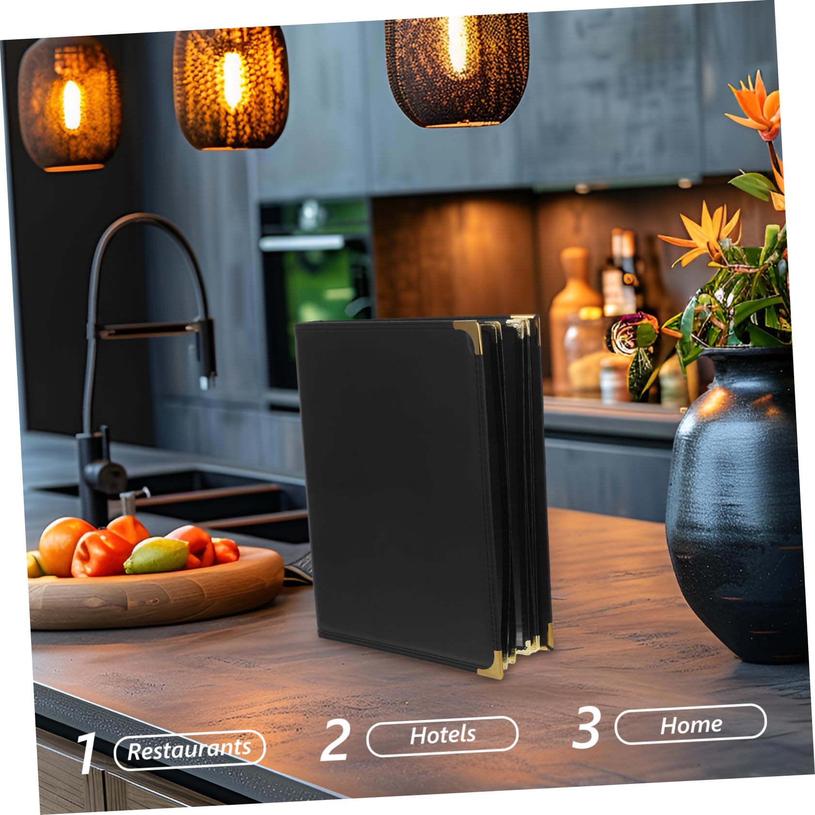 Cabilock Carpeta de Menú de Pvc Transparente, Libro de Recetas para Restaurante, Resistente al Desgaste y Fácil de Limpiar, Adecuado para Bar y Comedor