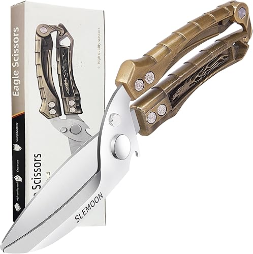 Tijeras de cocina resistentes para huesos, pollo, pavo, carne, pescado y pizza, tijeras de cocina multiusos para alimentos, ideal para chef y cocina