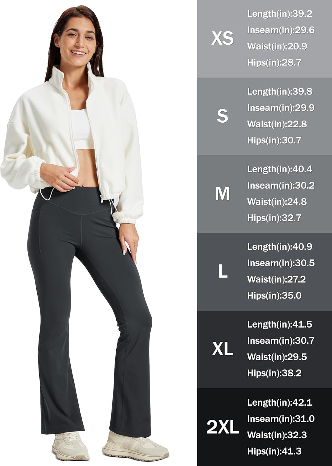 MAGCOMSEN Women's Yoga Pants High Waisted Flare Leggings with Pockets Tummy Control Workout Casual Bell Bottom Pants - Image 6